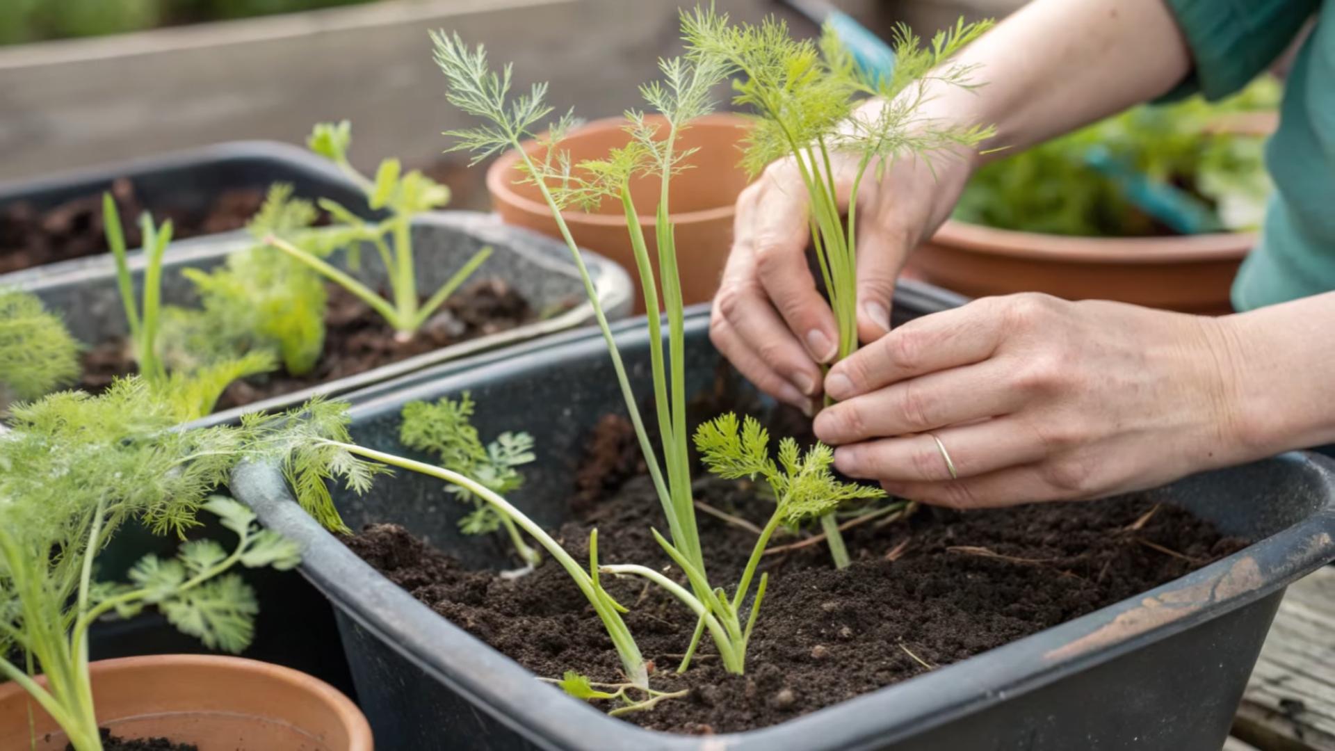 Fenchel Anbau im Garten